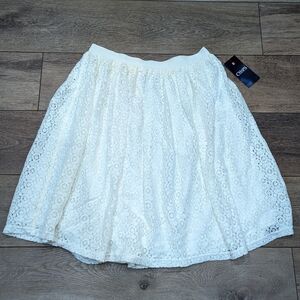 CHAPS Lace Skirt White Medium NWT